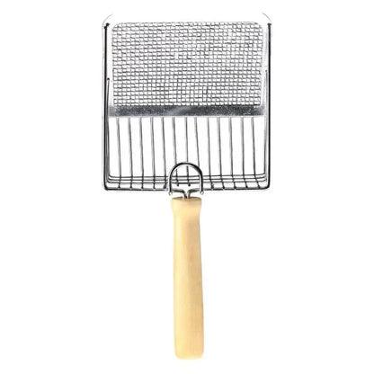 Stainless Steel Cats Litter Scoop with Wood Handle - Easy Clean Design for Small Dogs/Cats (Anti-Rust, Ergonomic Grip)