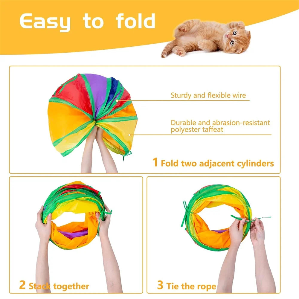 Cat Tunnel, a Pet Toy Suitable for Bored Cats, Perforated Interactive Indoor Cat Toy, an Interesting Way to Exercise, Providing