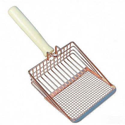 Stainless Steel Cats Litter Scoop with Wood Handle - Easy Clean Design for Small Dogs/Cats (Anti-Rust, Ergonomic Grip)