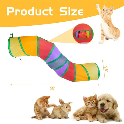 Cat Tunnel, a Pet Toy Suitable for Bored Cats, Perforated Interactive Indoor Cat Toy, an Interesting Way to Exercise, Providing