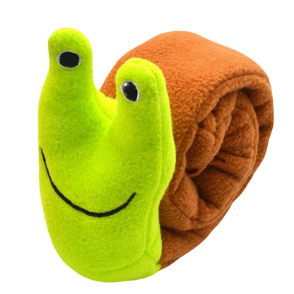 Dog Puzzle Feeder Interactive Toy Indestructible Plush Sound Squeak Puppy Toys for Resistant Foldable Snail Dogs Pet Supplies