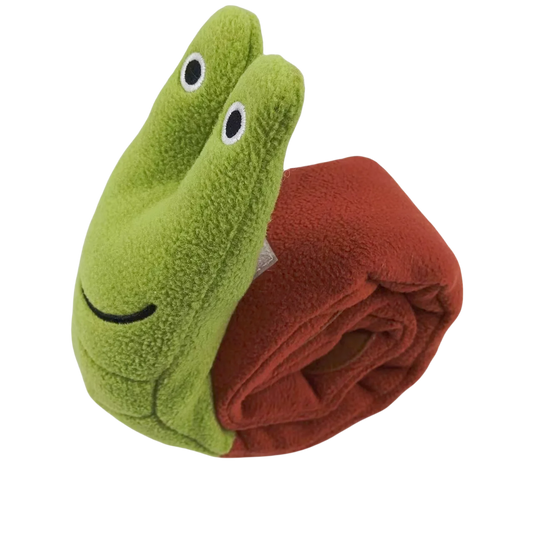 Dog Puzzle Feeder Interactive Toy Indestructible Plush Sound Squeak Puppy Toys for Resistant Foldable Snail Dogs Pet Supplies