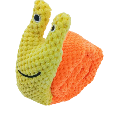 Dog Puzzle Feeder Interactive Toy Indestructible Plush Sound Squeak Puppy Toys for Resistant Foldable Snail Dogs Pet Supplies