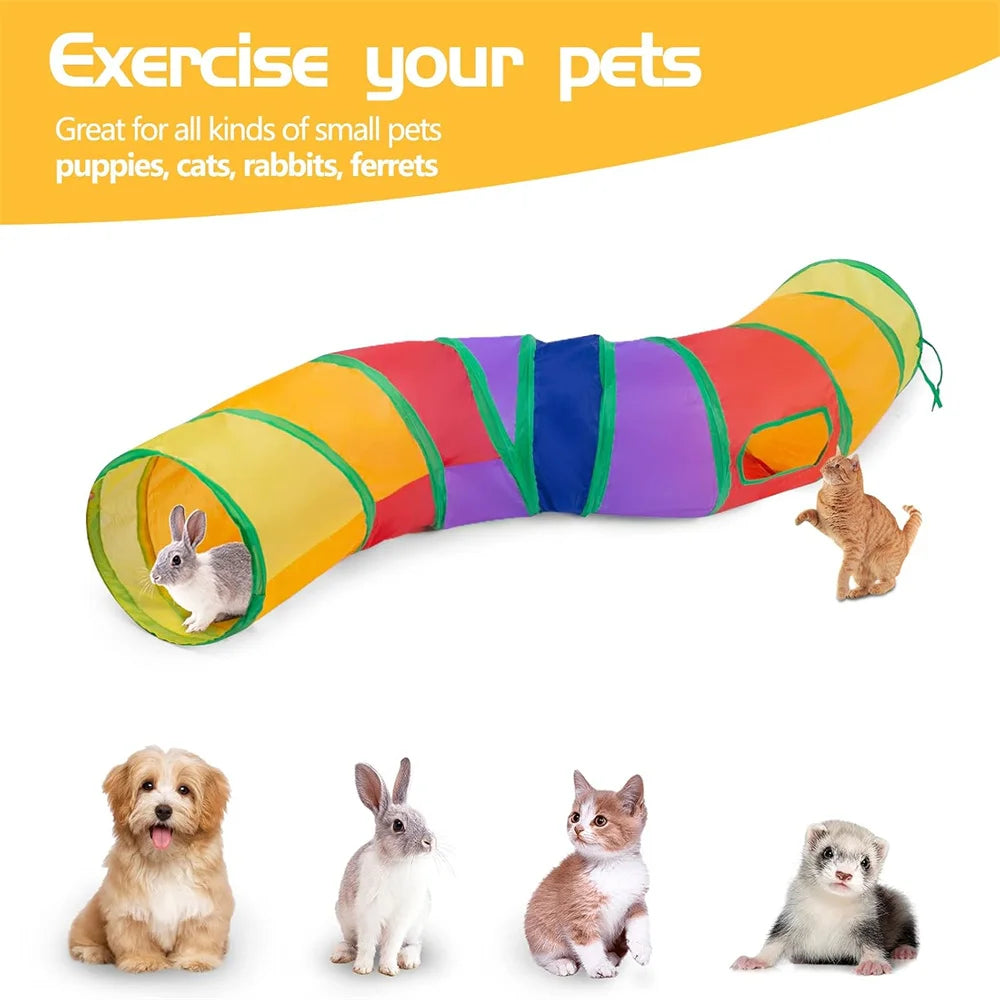 Cat Tunnel, a Pet Toy Suitable for Bored Cats, Perforated Interactive Indoor Cat Toy, an Interesting Way to Exercise, Providing