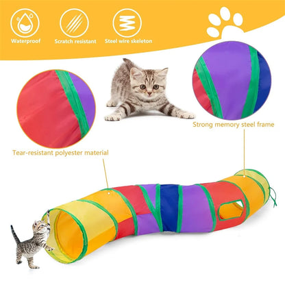 Cat Tunnel, a Pet Toy Suitable for Bored Cats, Perforated Interactive Indoor Cat Toy, an Interesting Way to Exercise, Providing